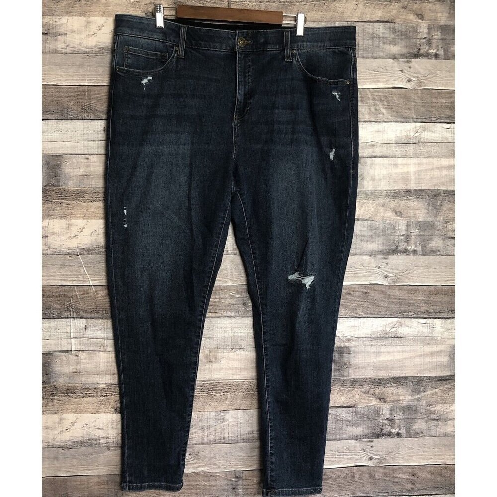 Lularoe Simply Comfortable Distressed Skinny Jeans Medium Wash - Size 40